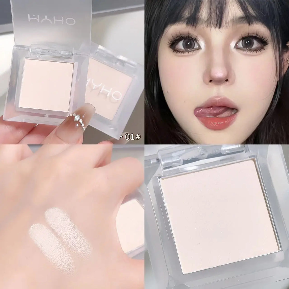Long-Lasting Matte White and Smoky Black Eyeshadow Palette,Delicate, High-Pigment Monochrome, Contour Enhancing, for daily wear