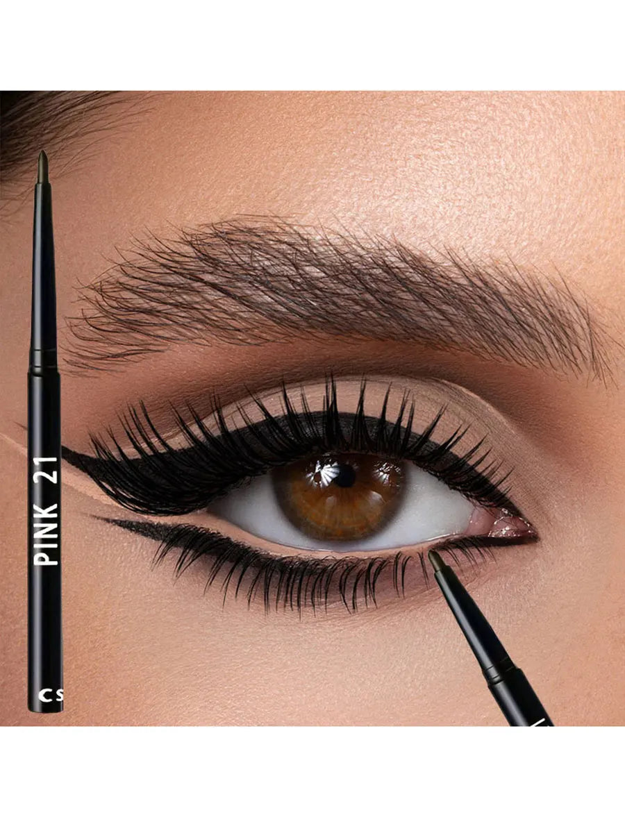 10Pcs Long-Lasting Black Eyeliner Pencils -Waterproof, Sweatproof and Smudge-Proof with Easy Twist Eyeliner Pencils