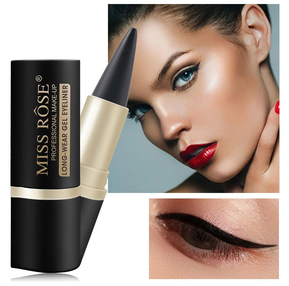 Waterproof eyeliner paste eyeliner quick-drying matte eyeliner single end black solid rich eyeliner pen