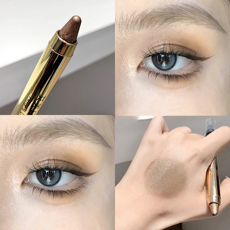 Metallic Glitter Eyeshadow Stick Matte Red Waterproof Shimmer Lying Silkworm Long Lasting High Gloss Pearlescent Eyeshadow Pen