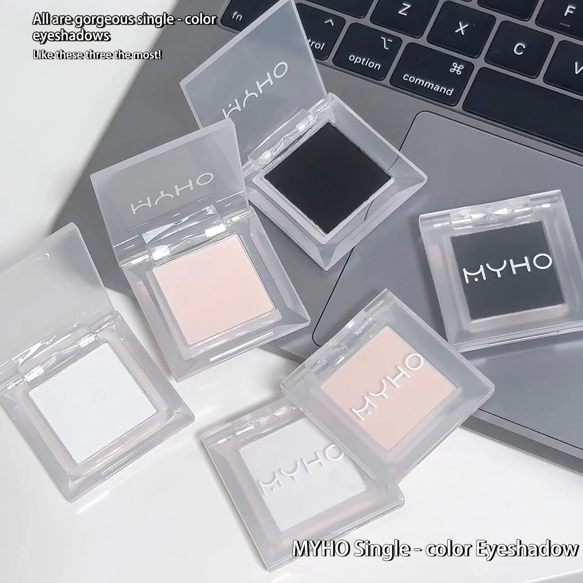 Long-Lasting Matte White and Smoky Black Eyeshadow Palette,Delicate, High-Pigment Monochrome, Contour Enhancing, for daily wear