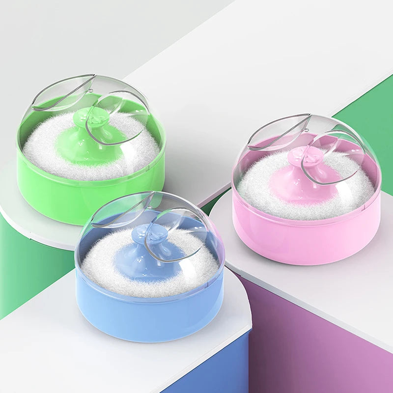 1PCS Talcum Powder Powder Puff With Box Baby Soft Face Body Cosmetic Powder Puff Talcum Powder Sponge Box Case Container