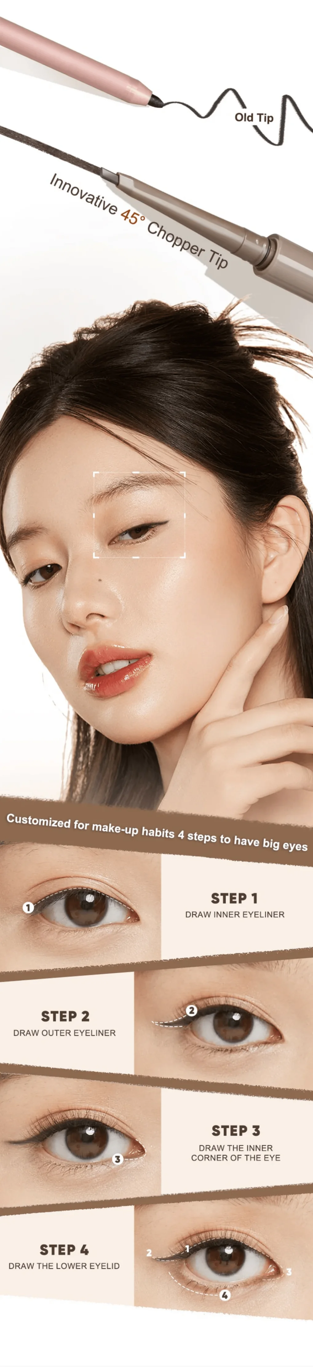 Judydoll Knife-Cut Gel Eyeliner Pencil – Precise Triangle Detailing, Smooth & Beginner-Friendly