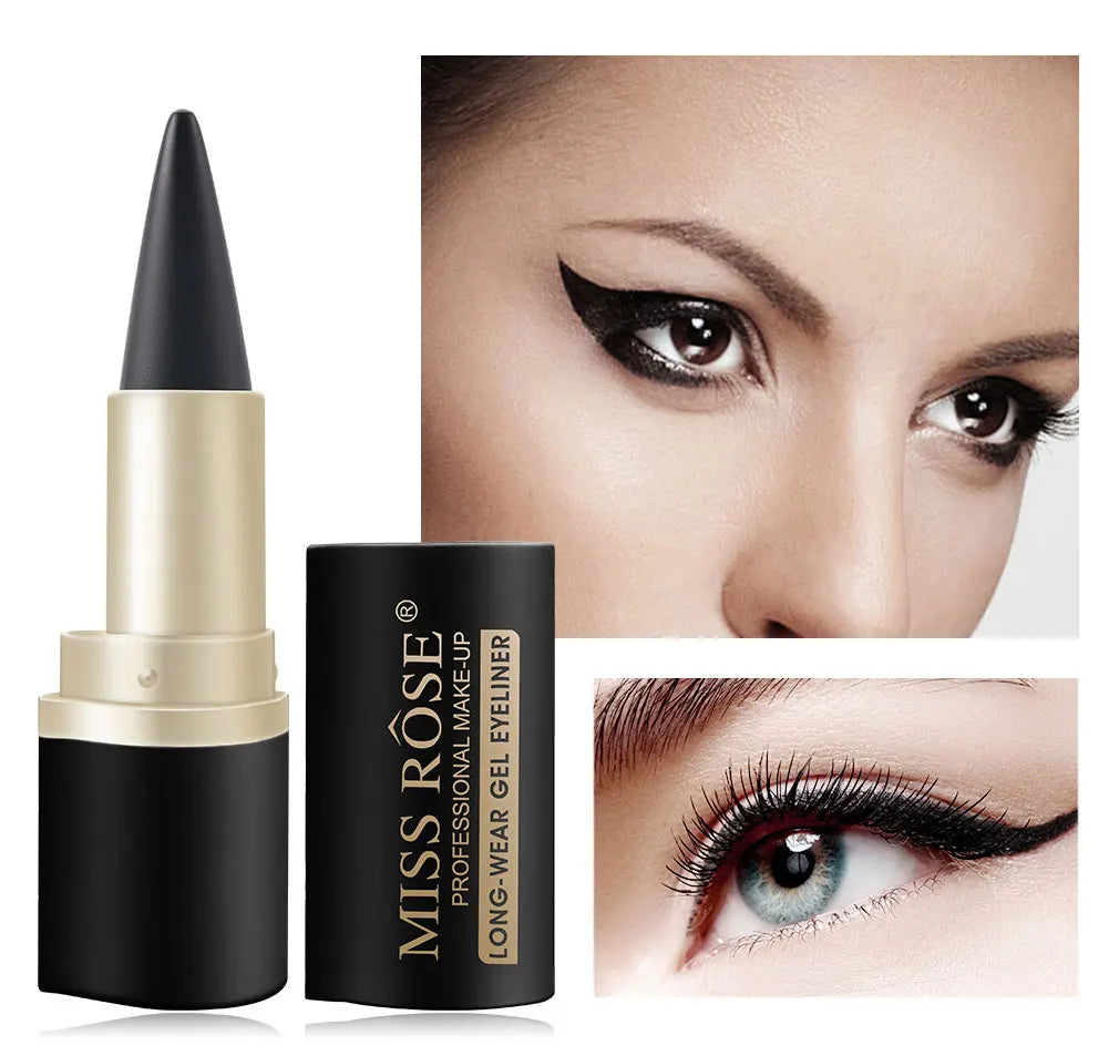 Waterproof eyeliner paste eyeliner quick-drying matte eyeliner single end black solid rich eyeliner pen