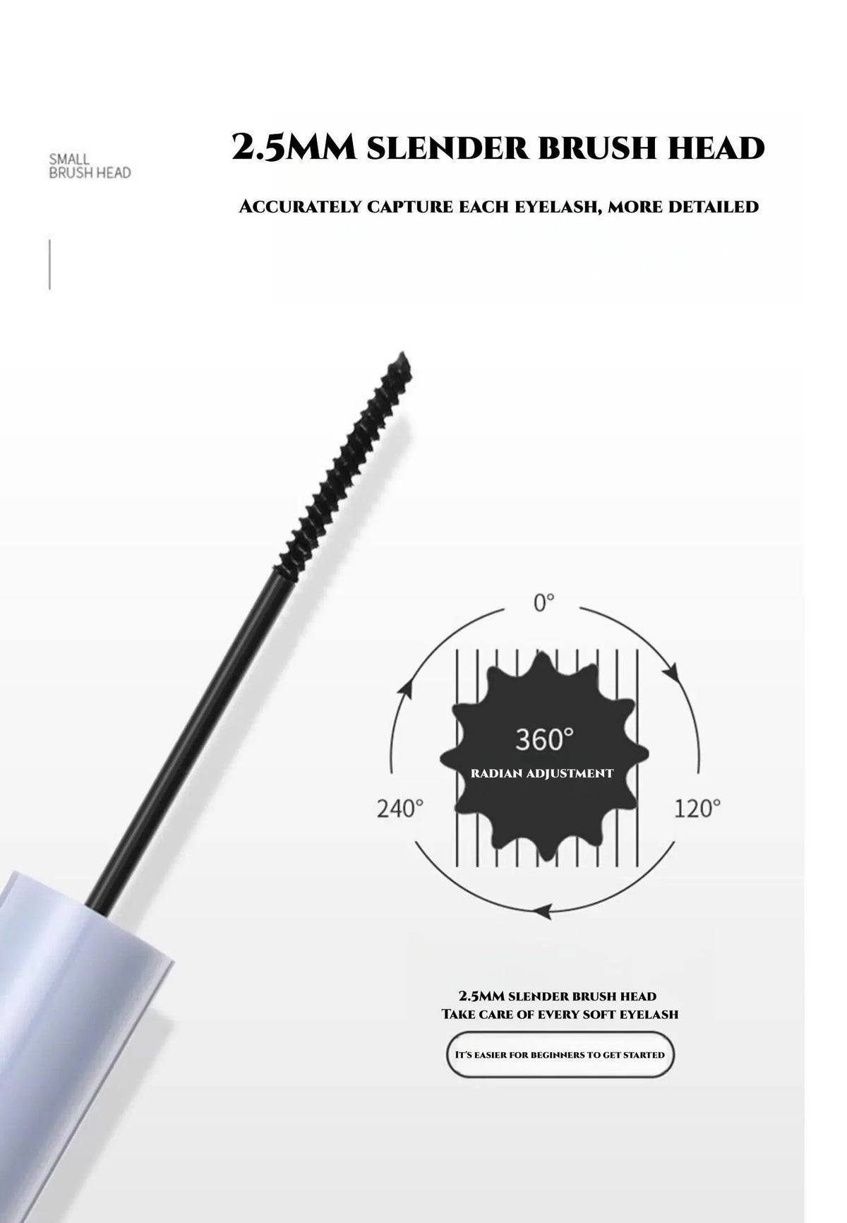Mascara Smooth Brush Head Waterproof / Sweatproof Not Easy to Smudge for Beginners