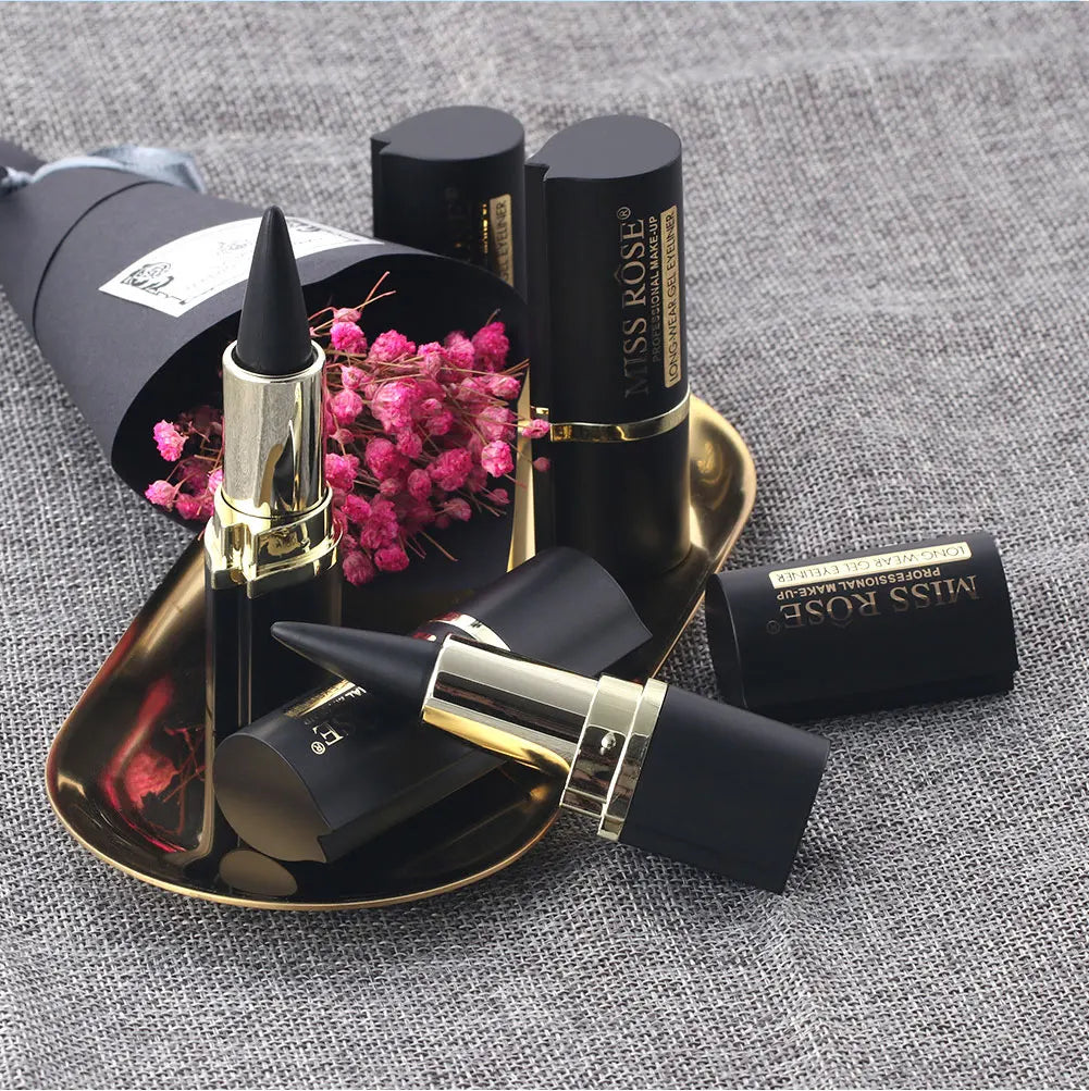 Waterproof eyeliner paste eyeliner quick-drying matte eyeliner single end black solid rich eyeliner pen