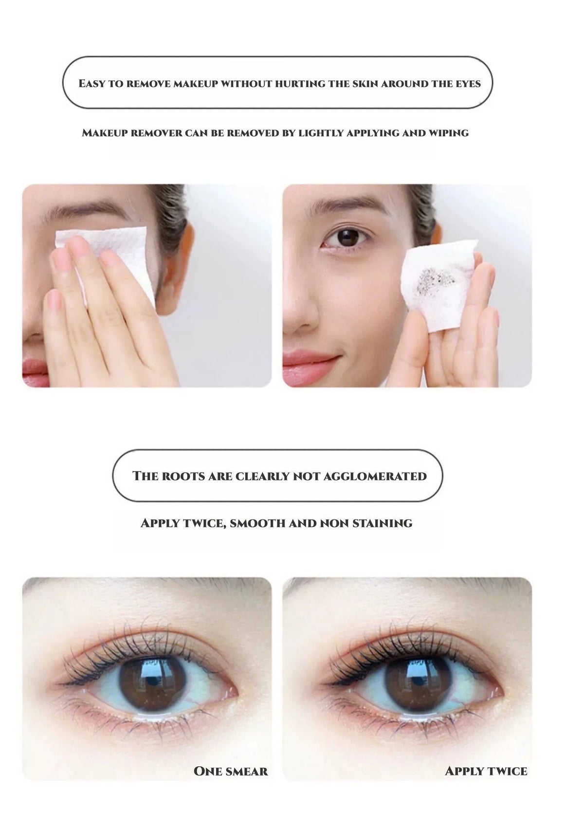 Mascara Smooth Brush Head Waterproof / Sweatproof Not Easy to Smudge for Beginners