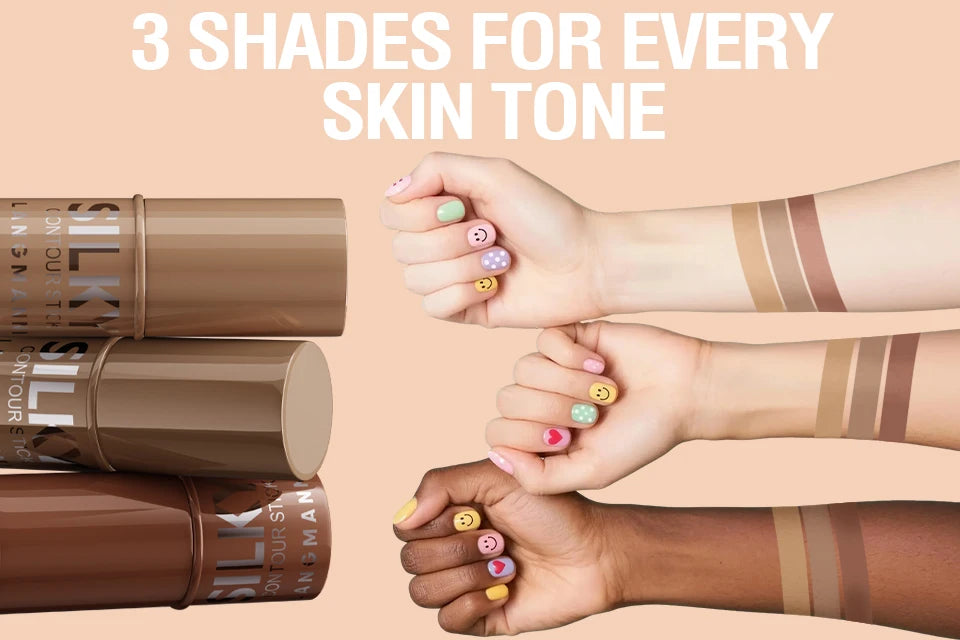 LANGMANNI Tri-Color Multi-Functional Face Brightening Contour Stick Contouring & Brightening Skin-Perfecting Stick