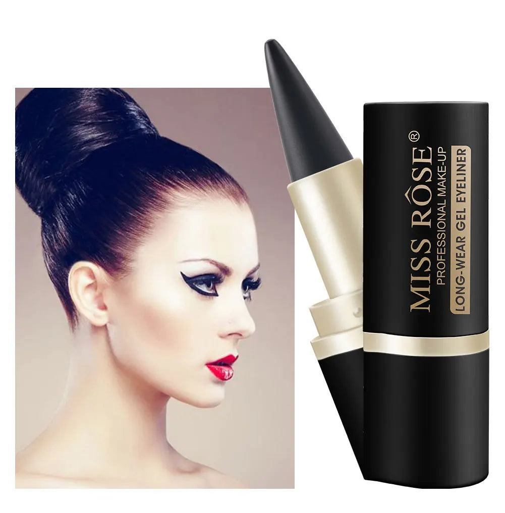 Waterproof eyeliner paste eyeliner quick-drying matte eyeliner single end black solid rich eyeliner pen