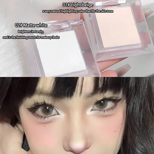 Long-Lasting Matte White and Smoky Black Eyeshadow Palette,Delicate, High-Pigment Monochrome, Contour Enhancing, for daily wear