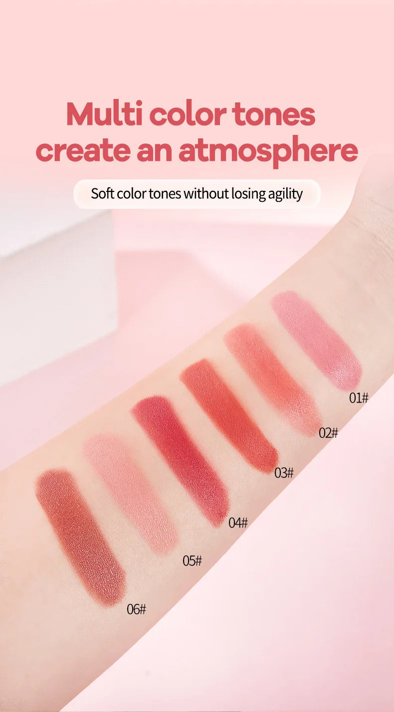 Liquid Blush Cream 6 Colors Smooth Velvet Matte Pink Blusher Natural Easy To Smudge