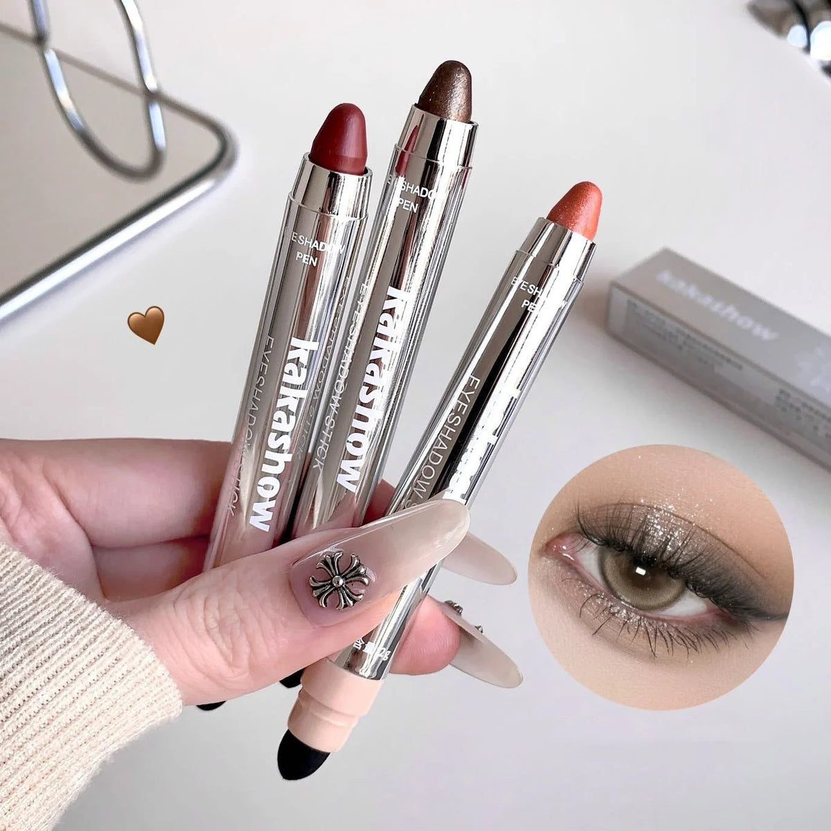 Metallic Glitter Eyeshadow Stick Matte Red Waterproof Shimmer Lying Silkworm Long Lasting High Gloss Pearlescent Eyeshadow Pen