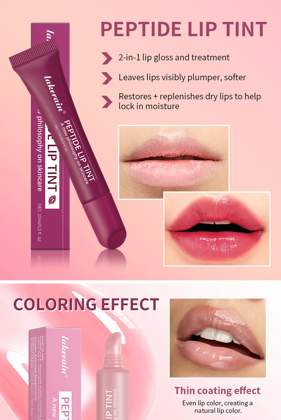 10ml Mirror Lip Glaze Moisturizes Jelly Lip Enrichment Oil Lasting Water Light Glass Lip Oil Remove Line Lip Protection Serum