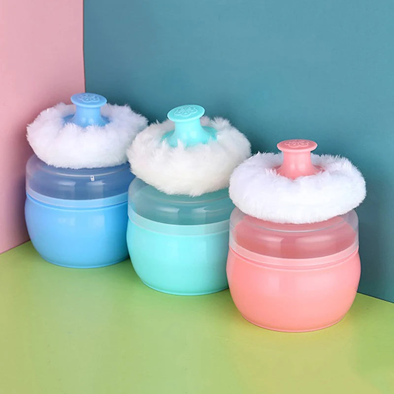 1PCS Talcum Powder Powder Puff With Box Baby Soft Face Body Cosmetic Powder Puff Talcum Powder Sponge Box Case Container