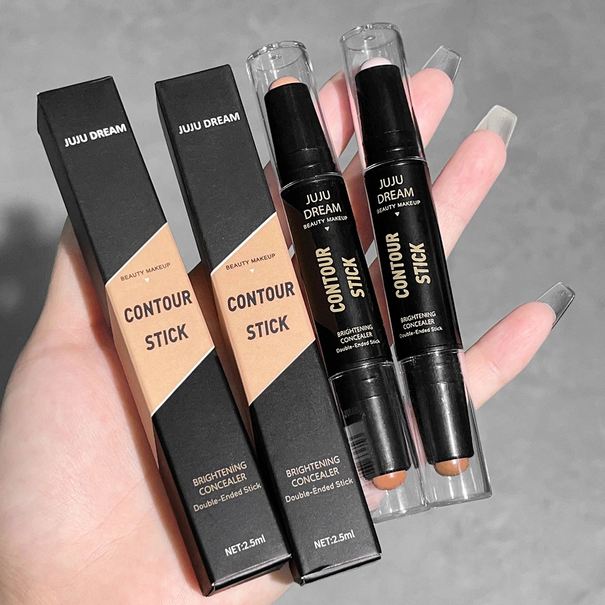Double-ended dual-purpose high-light trimming stick, three-dimensional contour, nose shadow, facial shape, brighten and trimming