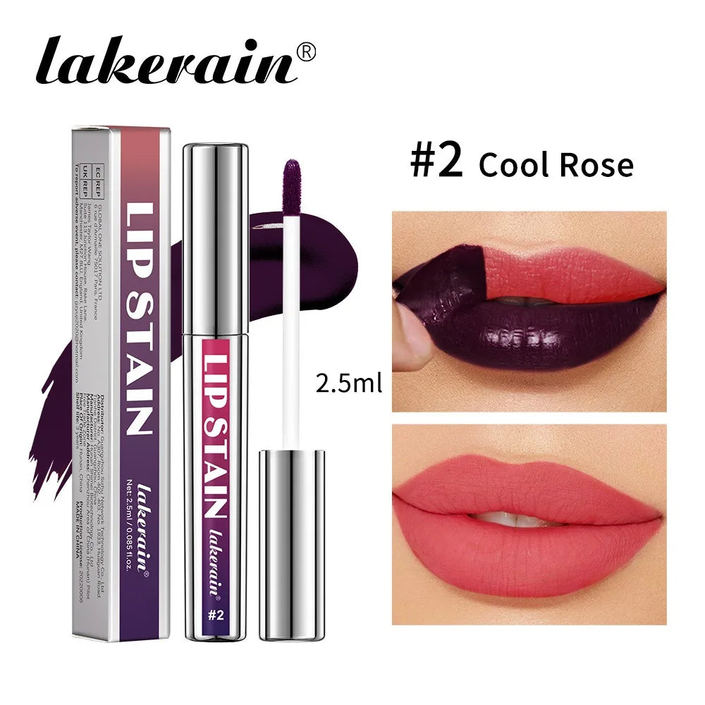 Silver Tube Peel Off Tattoo Lipgloss Waterproof Liquid Matte Lip Tint RosePink Tear-off Lip Stain Non Stick Cup Quick Dry Makeup