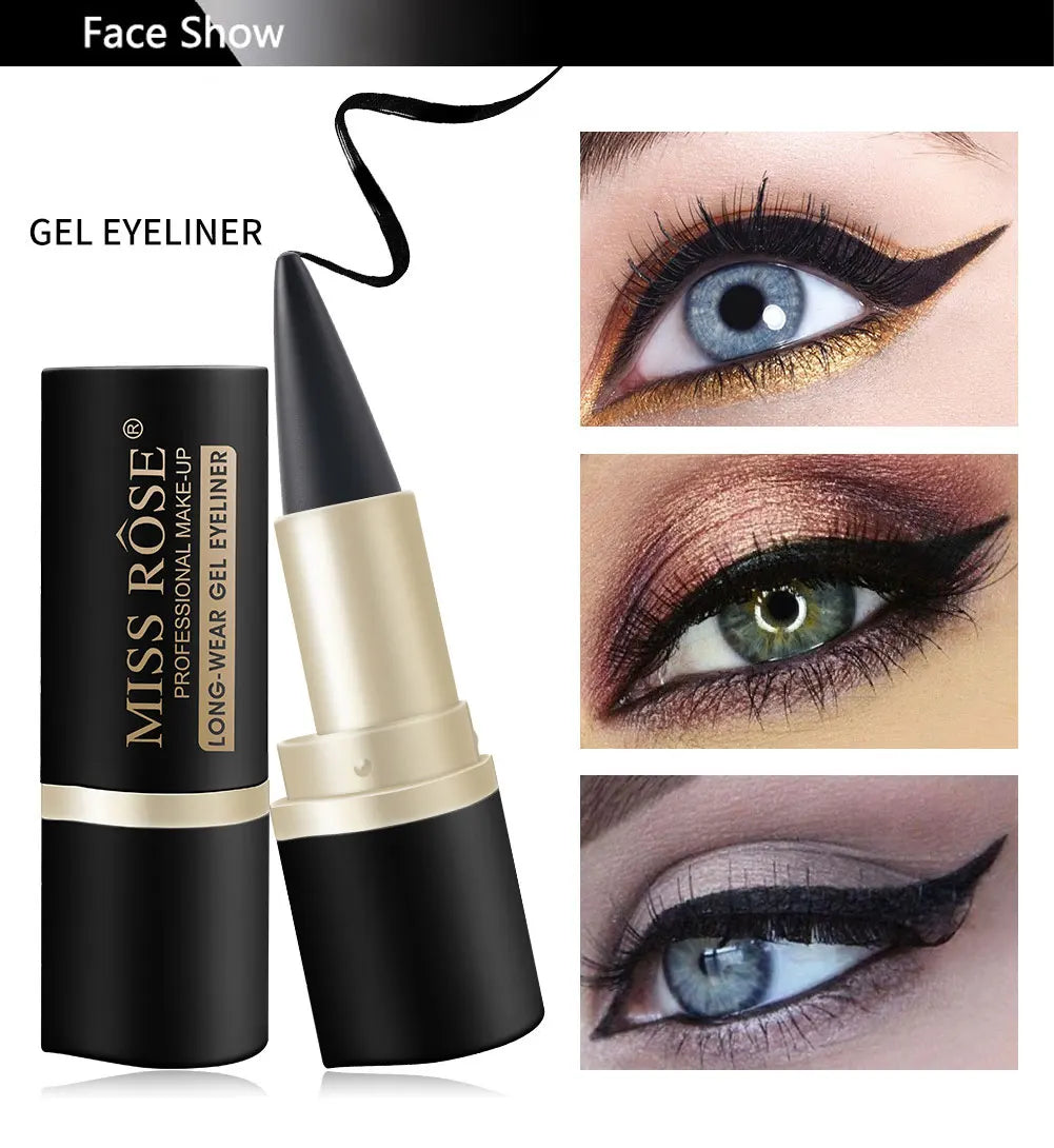 Waterproof eyeliner paste eyeliner quick-drying matte eyeliner single end black solid rich eyeliner pen