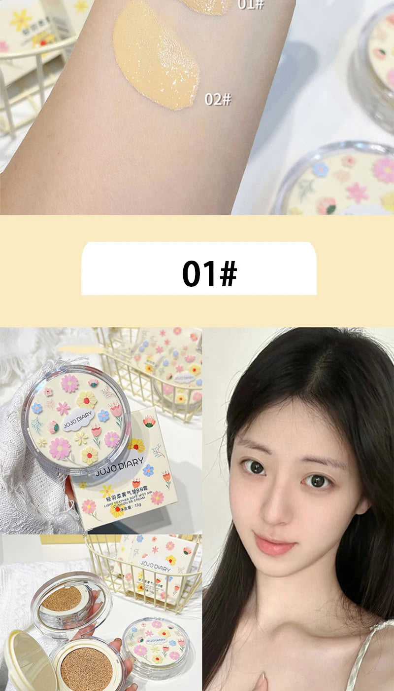 JOJO Featherlight Hydrating Cushion Foundation - Flawless Coverage, Long-Lasting, Radiant Finish BB Cream