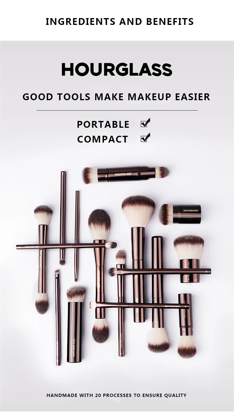 Hourglass Makeup Brush- No.10 Angled Eyeliner/ Eyebrow Brush Soft and Skin-friendly Fiber Hair Fashion Design Single Eye Brush