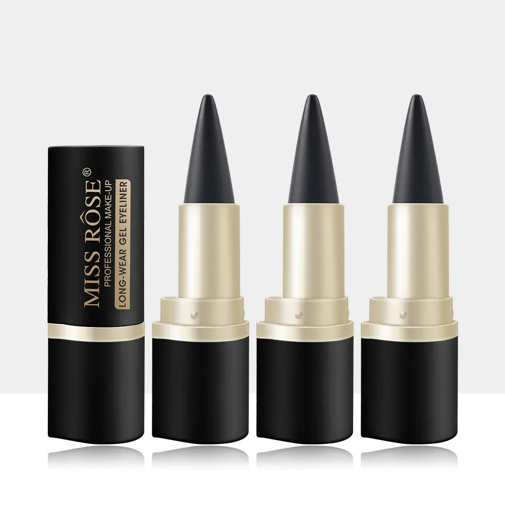 Waterproof eyeliner paste eyeliner quick-drying matte eyeliner single end black solid rich eyeliner pen