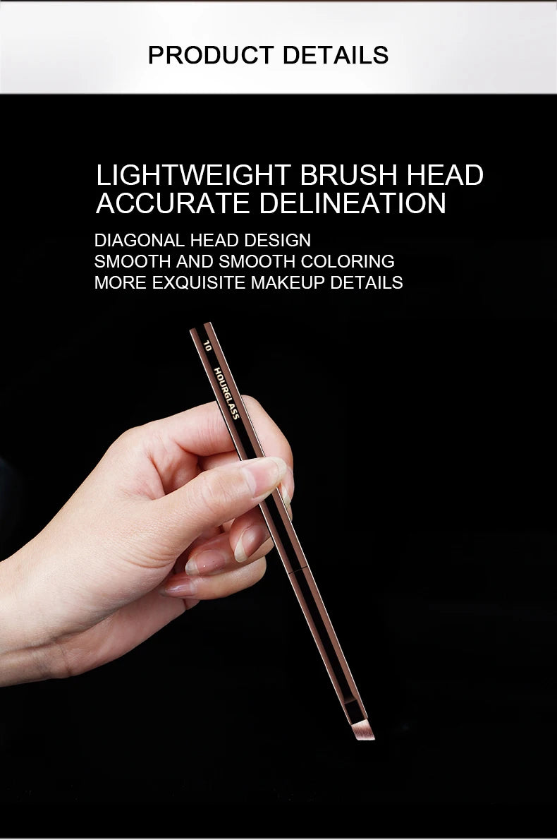 Hourglass Makeup Brush- No.10 Angled Eyeliner/ Eyebrow Brush Soft and Skin-friendly Fiber Hair Fashion Design Single Eye Brush