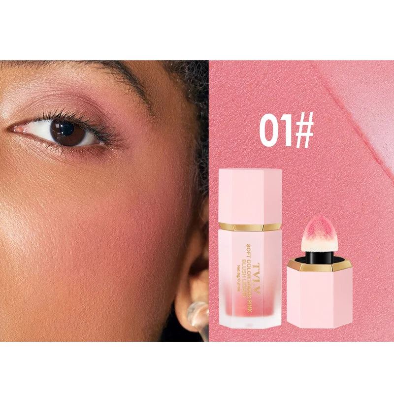 Liquid Blush Cream 6 Colors Smooth Velvet Matte Pink Blusher Natural Easy To Smudge