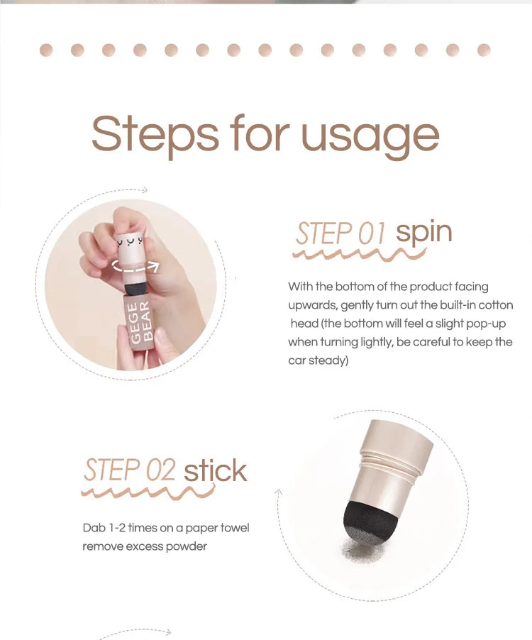 Gege Bear Waterproof Hair Shadow Powder Women Men Hair Concealer Natural Cove Hairline Shadow Stick