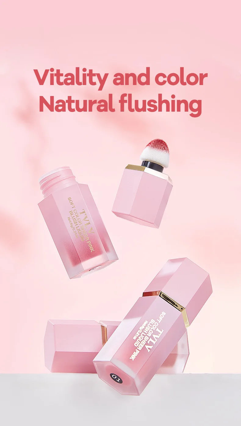 Liquid Blush Cream 6 Colors Smooth Velvet Matte Pink Blusher Natural Easy To Smudge