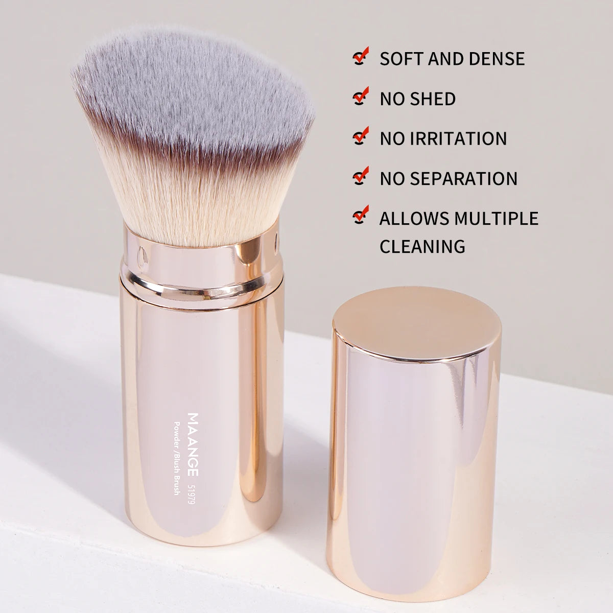 MAANGE 1PCS Retractable Foundation Makeup Brush Soft Dense Blusher Powder Concealer Makeup Brush Portable Cosmetic Makeup Tools