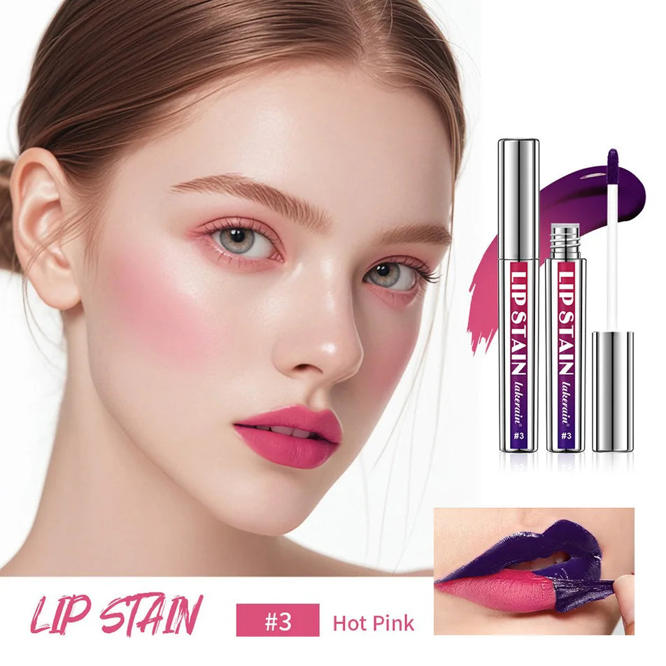 Silver Tube Peel Off Tattoo Lipgloss Waterproof Liquid Matte Lip Tint RosePink Tear-off Lip Stain Non Stick Cup Quick Dry Makeup