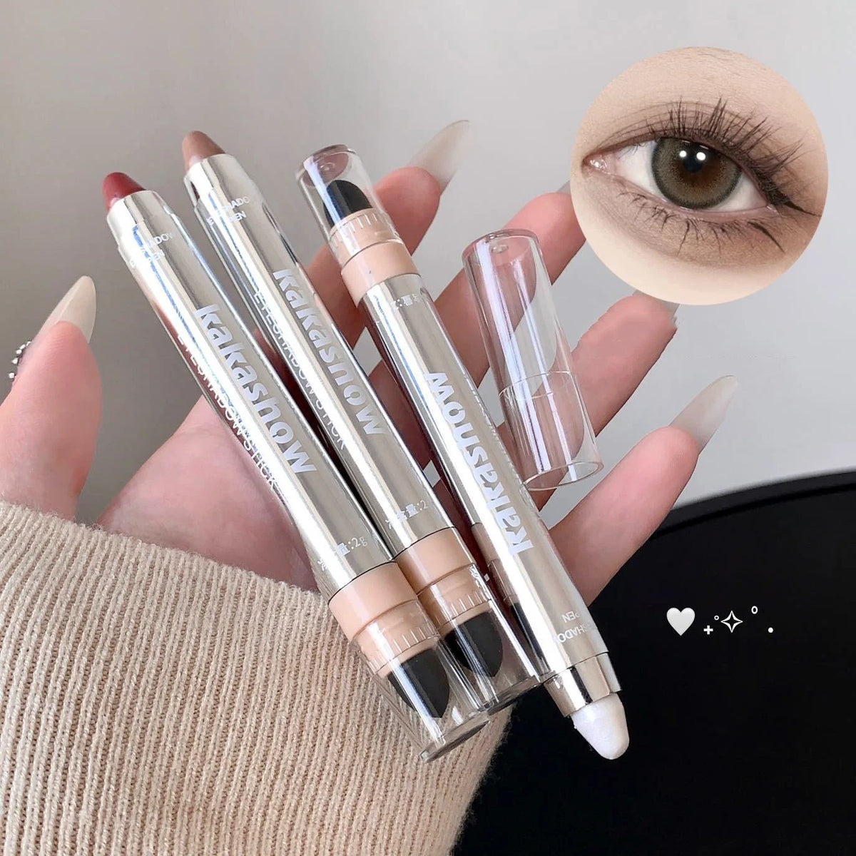 Metallic Glitter Eyeshadow Stick Matte Red Waterproof Shimmer Lying Silkworm Long Lasting High Gloss Pearlescent Eyeshadow Pen