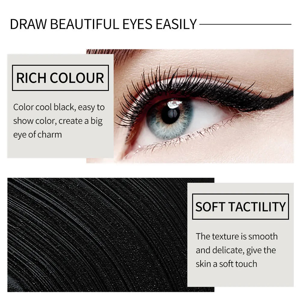 Waterproof eyeliner paste eyeliner quick-drying matte eyeliner single end black solid rich eyeliner pen