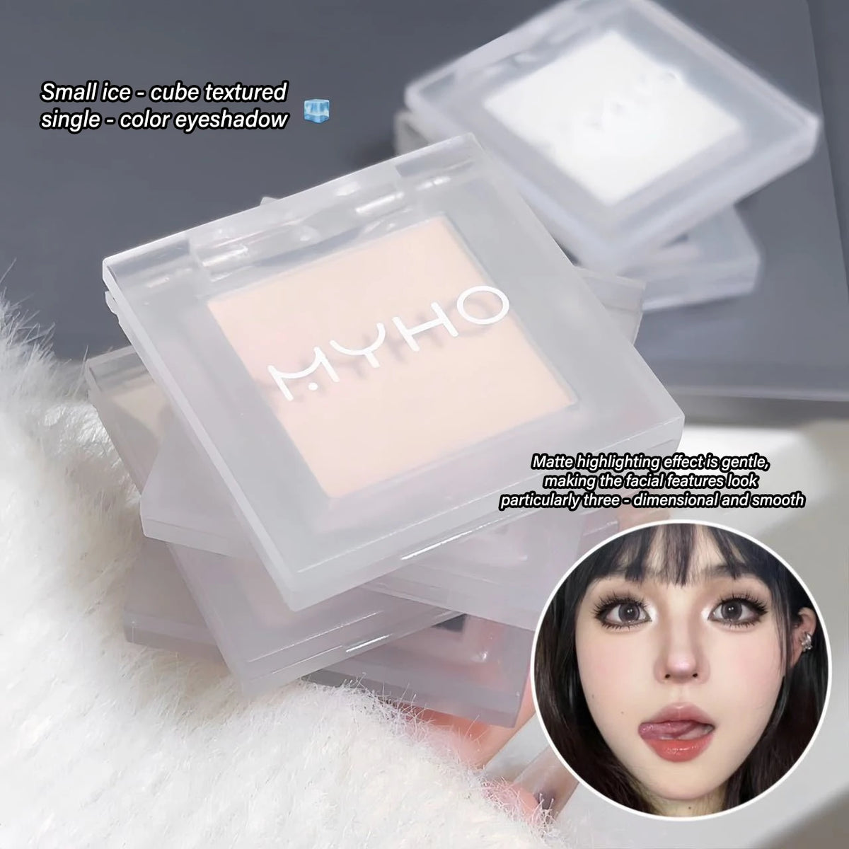 Long-Lasting Matte White and Smoky Black Eyeshadow Palette,Delicate, High-Pigment Monochrome, Contour Enhancing, for daily wear