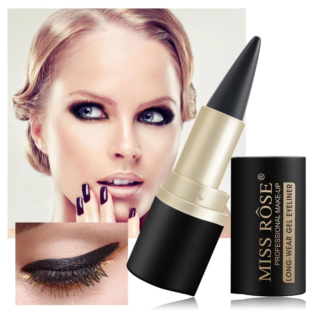 Waterproof eyeliner paste eyeliner quick-drying matte eyeliner single end black solid rich eyeliner pen