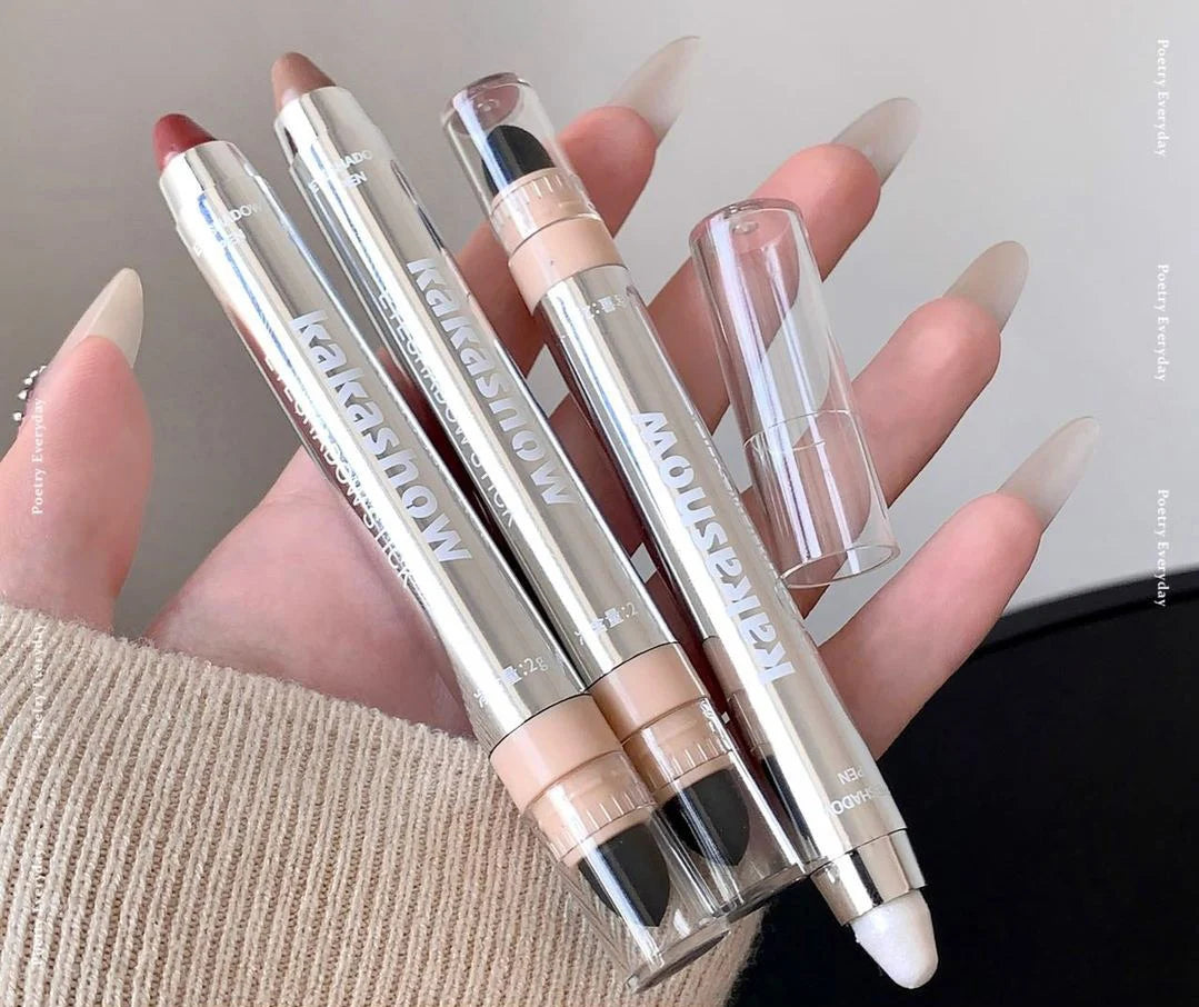 Metallic Glitter Eyeshadow Stick Matte Red Waterproof Shimmer Lying Silkworm Long Lasting High Gloss Pearlescent Eyeshadow Pen