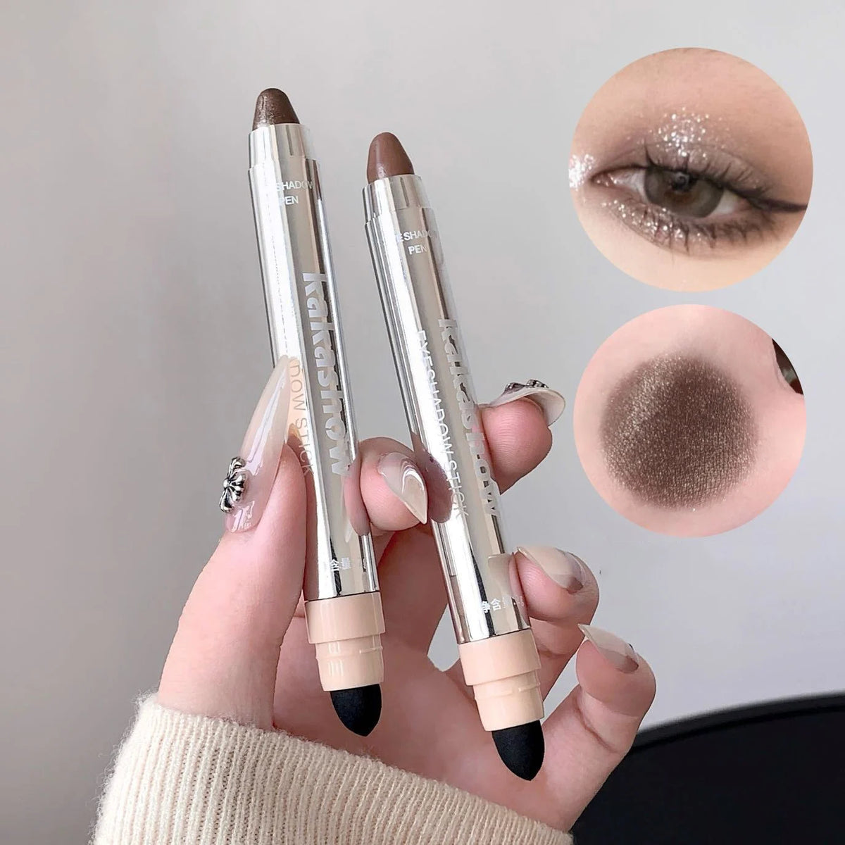 Metallic Glitter Eyeshadow Stick Matte Red Waterproof Shimmer Lying Silkworm Long Lasting High Gloss Pearlescent Eyeshadow Pen